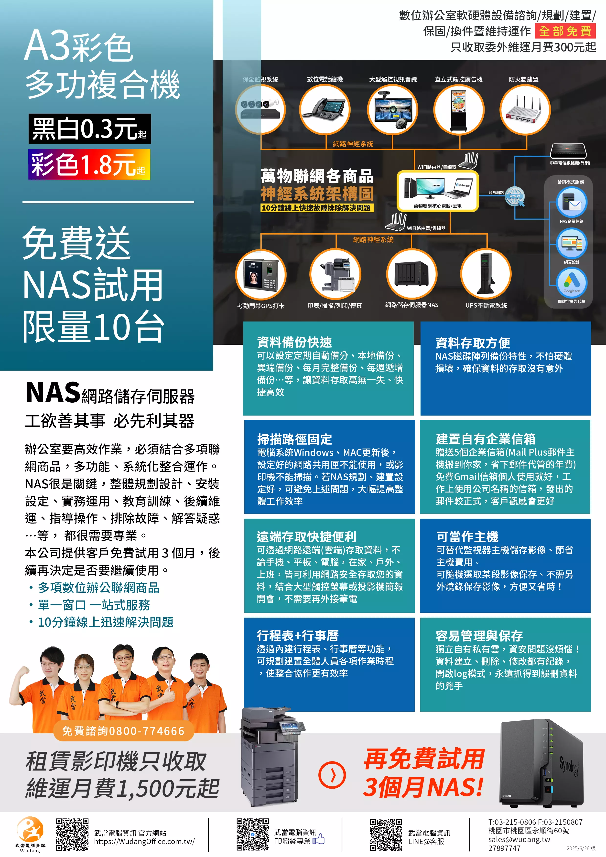 A3 A4 租 租賃 雷射 影印機 印表機 事務機 NAS KYOCERA RICOH OKI CANON HP